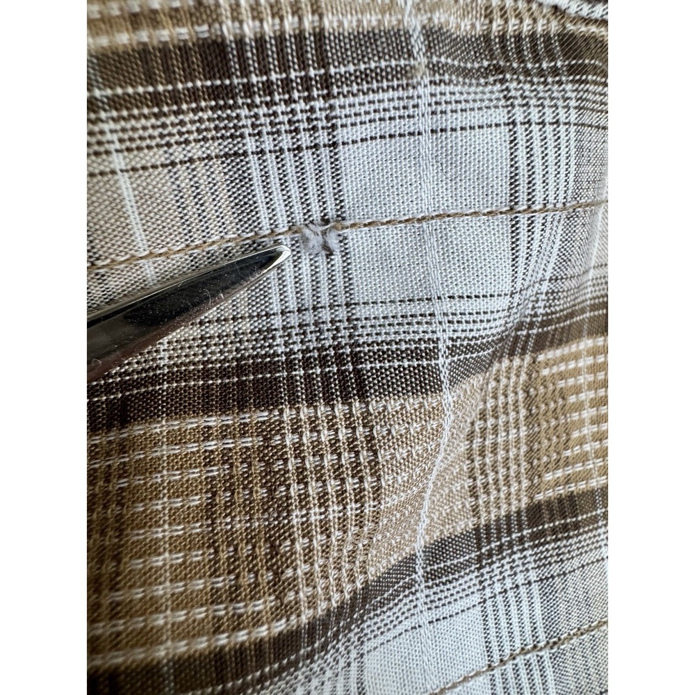 Cody James Mens Large Western Rodeo Shirt Pearl‎ Snaps Plaid Long Sleeve Brown - Picture 7 of 10